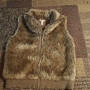 Brown fuzzy vest
